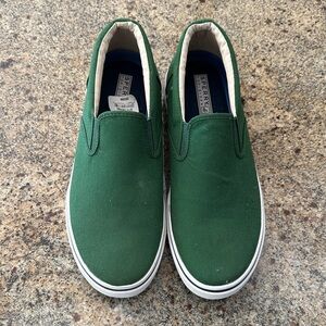 Sperry Forest Green Canvas Slip-Ons
